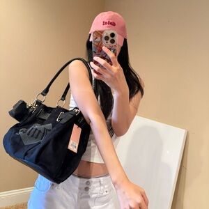 Juicy Couture Black Shoulder Bag with Gold Accents